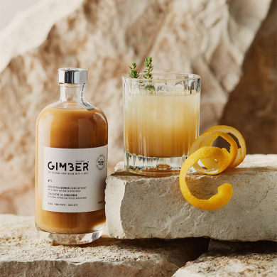 GIMBER Ginger Drink, concentrate from organic ginger, lemon, herbs and spices